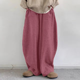 Wiaofellas  -  Men Pants Solid Color Joggers Loose Corduroy Drawstring Trousers Men Streetwear Fashion Casual Wide Leg Pants Men
