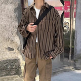 WIAOFELLAS  -  Spring and Autumn Fashion Loose Shirt Men's American Street Silhouette Retro College Style Handsome Y2K Long Sleeve Top Men