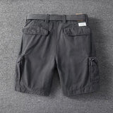 Wiaofellas  -  Men's Cargo Shorts Summer Casual Loose Multi-Pocket Leisure Straight Pants Retro Style Trend Male Knee Shorts