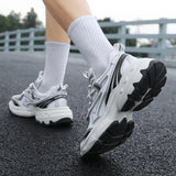 WIAOFELLAS  -  Men's Casual Sneakers Comfortable Running Sports Shoes Soft Tennis Shoes Vintage Trainers Lace Up Walking Jogging Sneakers 39-44