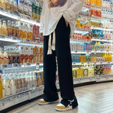 WIAOFELLAS  -  Spring pants high street tide casual sports trousers men's American design trendy brand draped wide-leg floor trousers