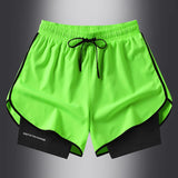 Wiaofellas  -  Men Running Shorts 2 In 1 Double-deck Sport Shorts Sportswear Gym Fitness Short Pants Training Jogging Bottom Men's Clothing