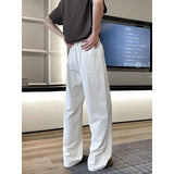 WIAOFELLAS  -  Beige Suit Pants Men Society Mens Black Dress Pants Korean Loose Straight Pants Mens Office Formal Trousers Large Size 5XL