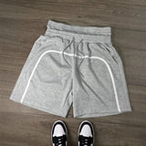 Wiaofellas  -  Men's Casual Straight Leg Quick Dry Solid Color Five-Quarter Shorts Polyester Fiber Spring Season Sport Style Daily Wear