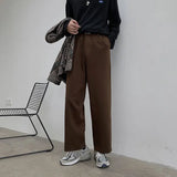 WIAOFELLAS  -  Winter Thick Woolen Pants Men Warm Fashion Cotton Black/Brown Suit Pants Men Loose Straight Pants Mens Casual Trousers S-2XL