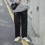 Wiaofellas  -  Summer Thin Sport Pants for Men Casual Loose Straight Leg Wide Leg Nine Points Sweat Pants Youthful Vitali Sle Basic Color