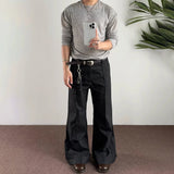 Wiaofellas  -  Summer New Men's Solid Color Straight Trousers American Retro Fashion High Street Trend Slim Casual Breathable Men's Bottoms