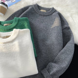 Wiaofellas  -  Harajuku Knitted Sweater New Winter Men Oversized Sweater Korean WomenThick O-Neck Wool Knitted Streetwear Pullover Unisex