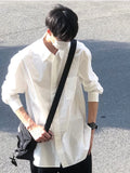 WIAOFELLAS  -  White Long Sve irt Youthful Sle Inner Wear for Men Spring Season Loose Fit Faionable Youth Japanese Sensation