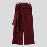 Wiaofellas  -  Men's Pants Color-block Patchwork Joggers Casual Irregular Pants For Man Streetwear Loose High Waist Pantalones Trousers