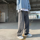 Wiaofellas  -   Fashion Men's Baggy Jeans Classic Solid Color Straight-leg Denim Wide-leg Pants Streetwear Hip Hop Male Light Blue Black