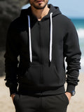 Wiaofellas  -  Zip Up Gray Hoodie Man Autumn Winter Men's Long Sleeve Zipper Hooded Sweatshirt Fashion Male Outfit Sportwear Loose Work Clothes
