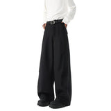 WIAOFELLAS  -  New Pants Men Fashion Casual Solid High Street Simple Hip-hop Wide Leg Trousers All-match Korean Style Loose Temperament College