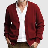 Wiaofellas  -  New Men's Casual Long Sleeved Sweater Cardigan Knitted Coats Vintage Solid Top Spring Autumn Fashione Versatile Jacket