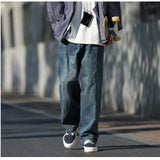 WIAOFELLAS  -  Autumn Jeans Men Frayed Baggy All-match Hip Hop Harajuku Full Length American Style High Street Popular Washed Denim Trousers