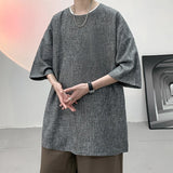 WIAOFELLAS  -  Good Quality T-Shirts Men Summer Sale Cotton Male Tshirt Linen Short Sleeves Tee Shirt Boys Basic Plain Tops Oversize B156