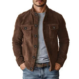 Wiaofellas  -  Spring Autumn New Men's Suede Jacket Classic American Retro Baseball Jackets Man New Casual Versatile Zip Up Cardigan Coat