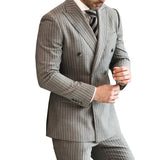 WIAOFELLAS  -  New Wedding Men Suit Stripe New Business Jacket Comfortable Slim Fit 2-PCS Tailor-Made Groom Formal Occasions Size Customized