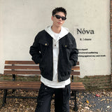 WIAOFELLAS  -  American Trendy Pilot Jacket Mens Autumn Winter Short Retro Button Pocket Bomber Coats Thickening Tooling Outwear High-quality