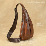 WIAOFELLAS  -  Soft Cow Leather Men's Chest Bag Genuine Leather Men's Chest Pack Small Crossbody Sling Bag Anti Theft Chest Bag Men Coffee