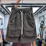 Wiaofellas  -  Multi-pocket zipper tactical overalls feature heavyweight shorts