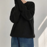 WIAOFELLAS  -  Casual Textured Sweater Mens Knit T Shirts Long Sleeve O Neck Solid Color Bottoming Tops Men Autumn Daily Leisure Knitted Jumper