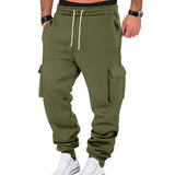 Wiaofellas  -  Men's Multi-Color Cargo Sweatpants Drawstring Waist Side Pockets Elastic Cuff Casual Jogger Pants