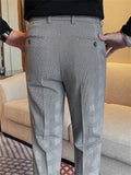 WIAOFELLAS  -  Autumn Winter New Men's Suit Pants Korean Plaid Business Formal Casual Dress Pants Wedding Party Office Social Trousers
