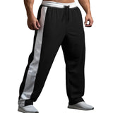 WIAOFELLAS  -  Mens Pants Sports Gym Contrast Color Casual Pants Jogging Exercise Slightly Stretch Soft Elastic Wide Leg Pants Men'S Clothing