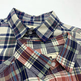 WIAOFELLAS  -  Plaid short-sleeved shirt Men's Japanese vintage linen youth summer cotton linen loose casual short-sleeved shirt