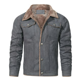 Wiaofellas  -  Men's Casual Winter Jacket Warm Coat Jacket Turn Down Collar Long Sleeve Zipper Pocket Fashion Jacket Autumn Coats Men Clothing