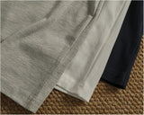 Wiaofellas  -  Summer New American Retro Short Sleeve Henry Collar Solid Color T-shirt Men's Simple 71% Cotton Washed Casual Loose Tops