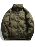 Wiaofellas  -  Winter American Fashion Vintage Parkas Jackets For Men Outdoor Windbreaker Y2K Casual Padding Coats Loose Embroidery Down Jacket