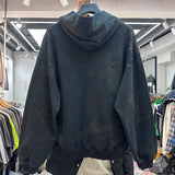 Wiaofellas  -  Worn scuffed and stained loose zippered hoodie
