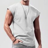 Wiaofellas  -  Loose Casual Sleeveless Vest Men's Summer New Style Thin Pure Color Tank Top Sports Style Polyester Fiber Straight Hem Design