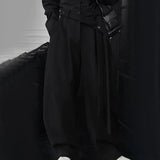 Wiaofellas  -  Mens Suede Ribbon Casual Pants Spring Streetwear Fashion Youth Luxury Old Money Men Wide Leg Pants Men's Wear New