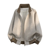 WIAOFELLAS  -  Spring Autumn Loose Jacket Men Patchwork Youthful Vitality Casual Outwear Coat Male Streetwear Jackets Stand Collar Fashion Coat