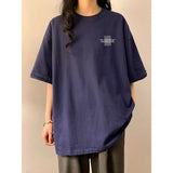 WIAOFELLAS  -  Loose-Fit Casual Versatile Half Sleeve T-Shirt Men Women's Summer Polyester Crew Neck Short Sleeve Simple Letter Printed Top