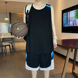 Wiaofellas  -  Men's Quick Dry Basketball Jersey Set Sleeveless Top and Shorts
