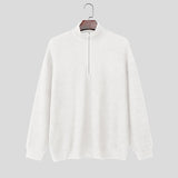 Wiaofellas  -  Men Sweater Solid Color Zipper Long Sleeve Knitted Male Pullovers Streetwear Korean Style Fashion Casual Men Clothing