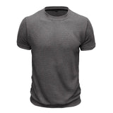 WIAOFELLAS  -  Summer Men's Short Sleeve T Shirts Round Neck Fashionable Style Half Sleeved Top Breathable T-shirt