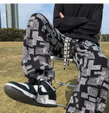 WIAOFELLAS  -  American Pants Men Korean Style Loose Feet Casual Pants Nine-point High Street Fashion Trousers