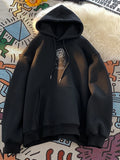 Wiaofellas  -  Cartoon Boy Brainstorming Printed Hoodies Mens Hip Hop Loose Sweatshirt Oversized Fashion Clothes Fleece Pullover Sweatshirts