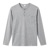 Wiaofellas  -  Daily Casual O Neck Pullover For Men Trendy Looe Breathable Shirts Men Autumn Outdoor Solid Color Long Sleeve Tops
