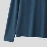 WIAOFELLAS  -  Men T Shirt Solid Color O-neck Long Sleeve Knitted Male Tee Tops Streetwear Spring Fashion Casual Men Clothing S-5XL