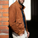 WIAOFELLAS  -  Daily Leisure Mens Solid Color Jackets 2025 Autumn Fashion Lapel Button-up Cardigan Jacket Men Casual Long Sleeve Coats