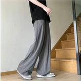 WIAOFELLAS  -  American Draped Straight Men Casual Summer Ice Silk Thin Draped Yamamoto Takashi Loose Versatile Pants