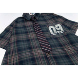 WIAOFELLAS  -  Men'S Loose Plaid Short Sleeved Shirts Casual Linen Button Down Oversized Shirt Harajuku Luxury Comfort Brand Male Shirts