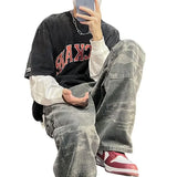 WIAOFELLAS  -  Spring Autumn Streetwear Jeans Man High Waist Cargo Pants Straight Jeans Fashion Straight Baggy Pants Denim Trousers