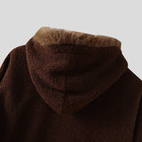 WIAOFELLAS  -  Men Hoodies Plush Patchwork Hooded Long Sleeve Zipper Male Sweatshirts Streetwear Loose Fashion Casual Men Jackets S-3XL